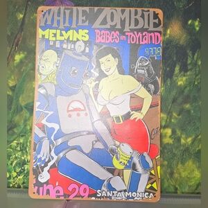 Retro Concert Poster with Robot and Woman